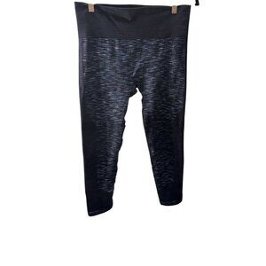 JoyLab High-Waisted Seamless Black/Blue Leggings Polyester Blend Sz M Pre-Owned